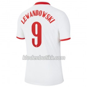 Polen Robert Lewandowski 9 Hjemme Fotballdrakt Euro 2020 Kortermet